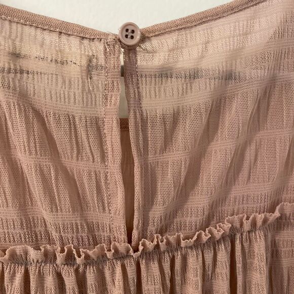 Max-studio Women's Tan Boho Fairycore Mesh Flutter Sleeve Size XL - Picture 6 of 8